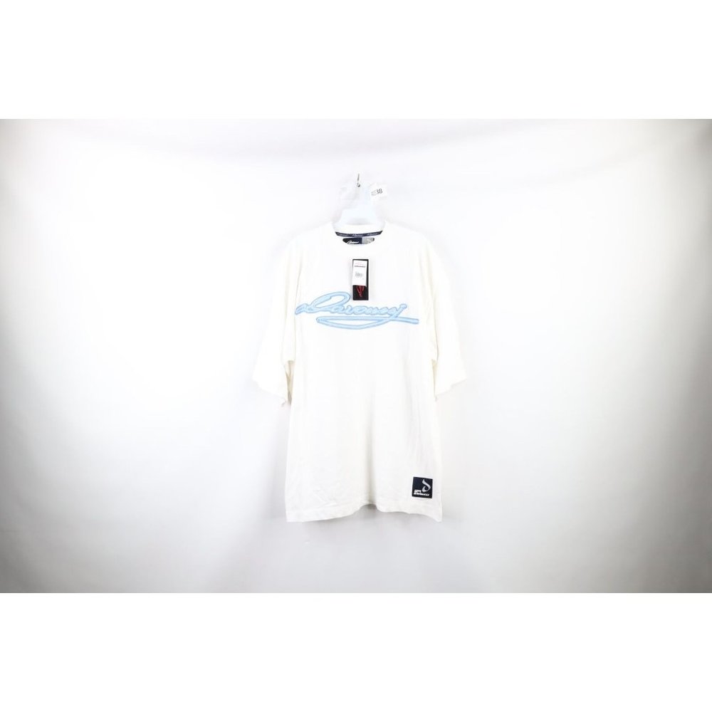 NOS Vtg 90s Davoucci Mens Large Spell Out Script Baggy Fit Short Sleeve T-Shirt